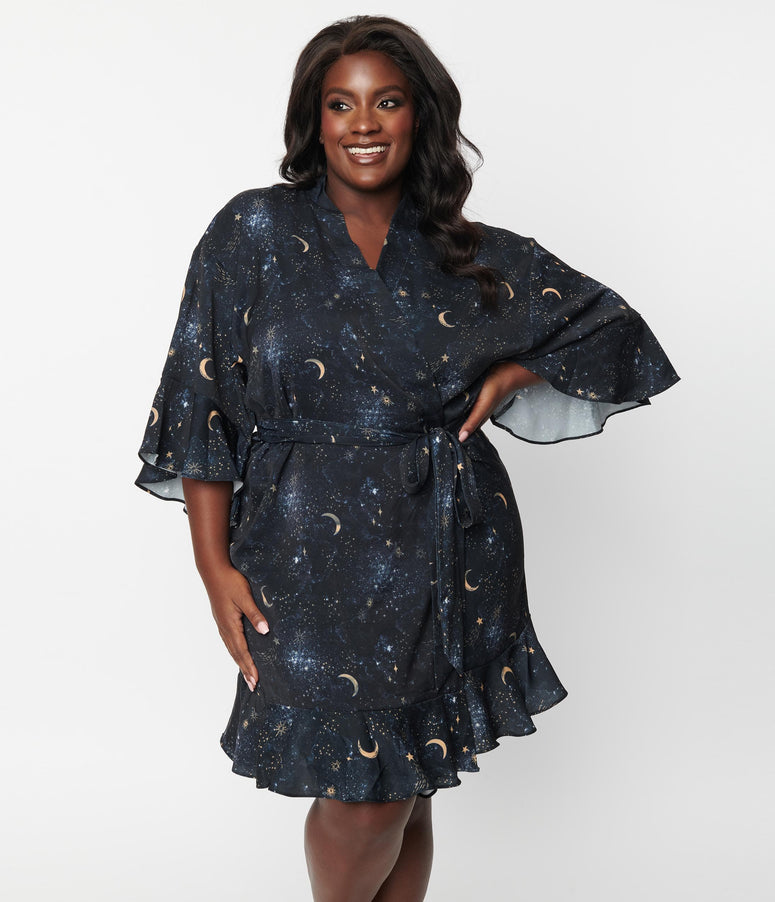 acwashingmachines Plus Size Midnight Galaxy Robe