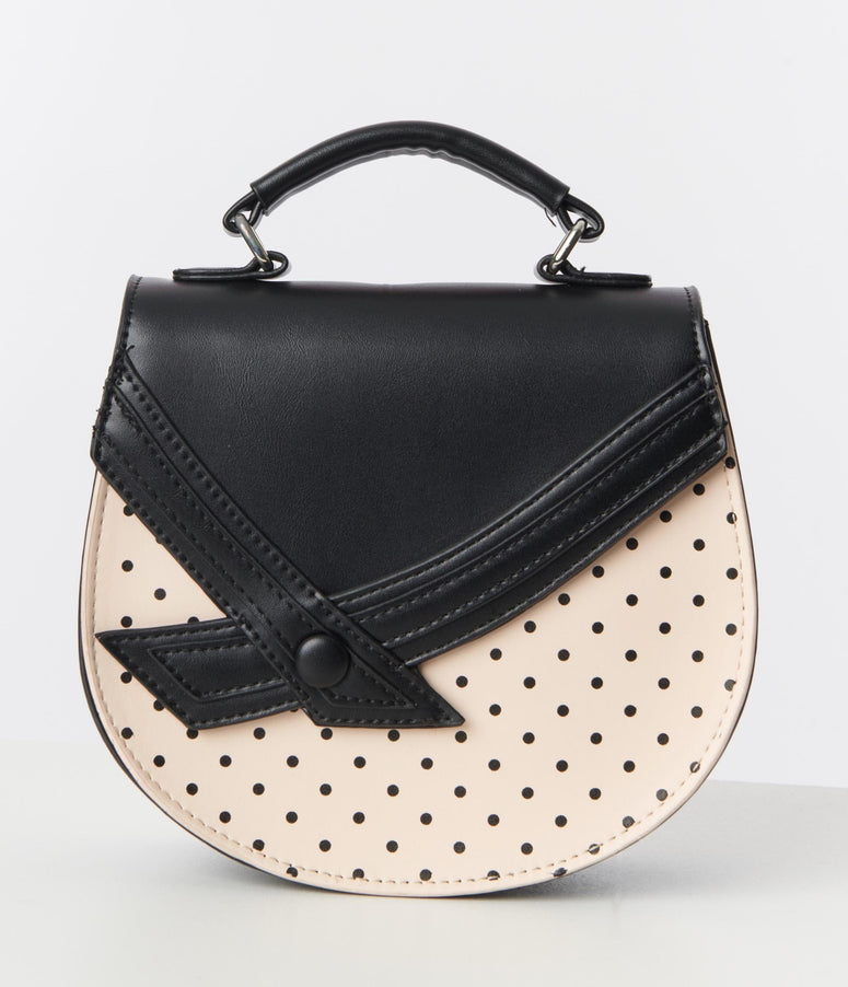 Light Pink & Black Polka Dot Hello Sunshine Handbag