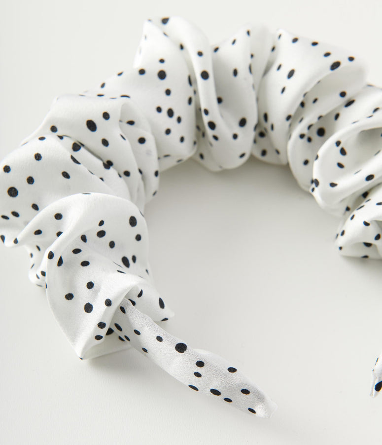 White Polka Dot Linda Headband