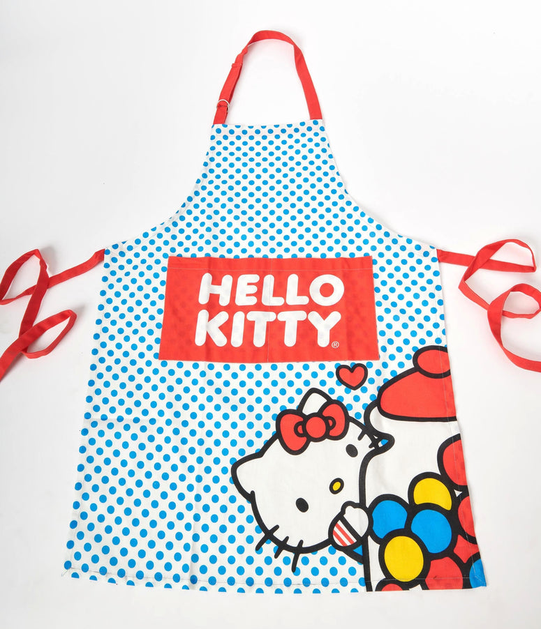 Hello Kitty Blue Polka Dot Kitchen Apron