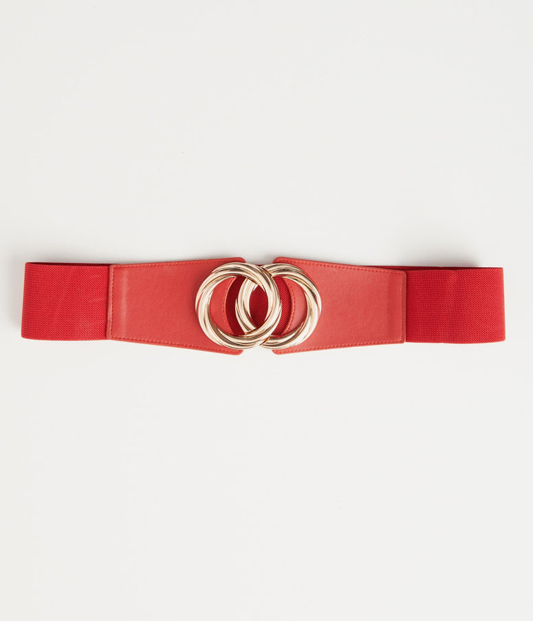 Red Gold Infinity Buckle Cinch Belt