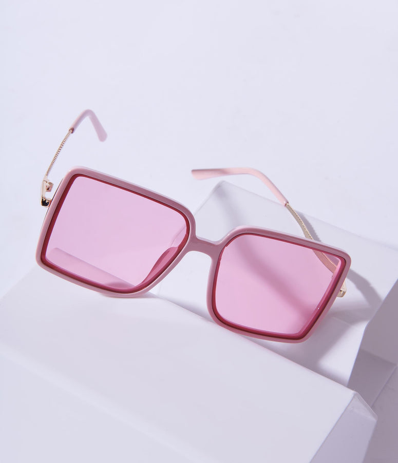 Pink Oversized Square Sunglasses