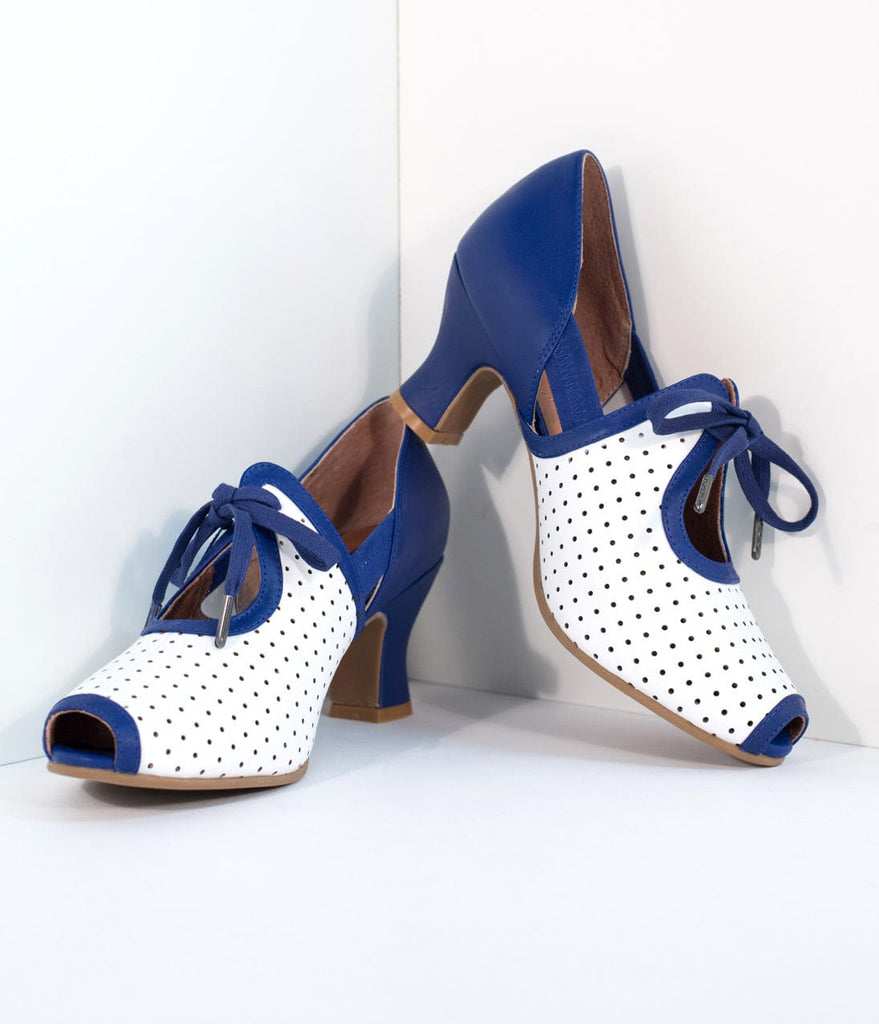 blue peep toe shoes