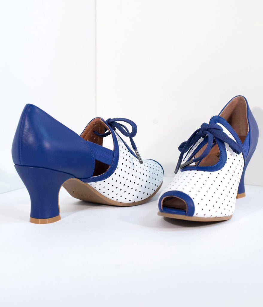 cobalt blue peep toe heels
