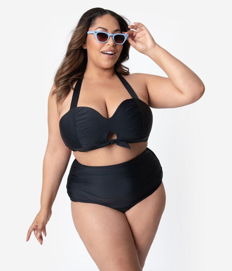 plus size black bikini top