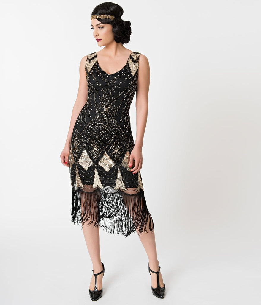 vintage black flapper dress