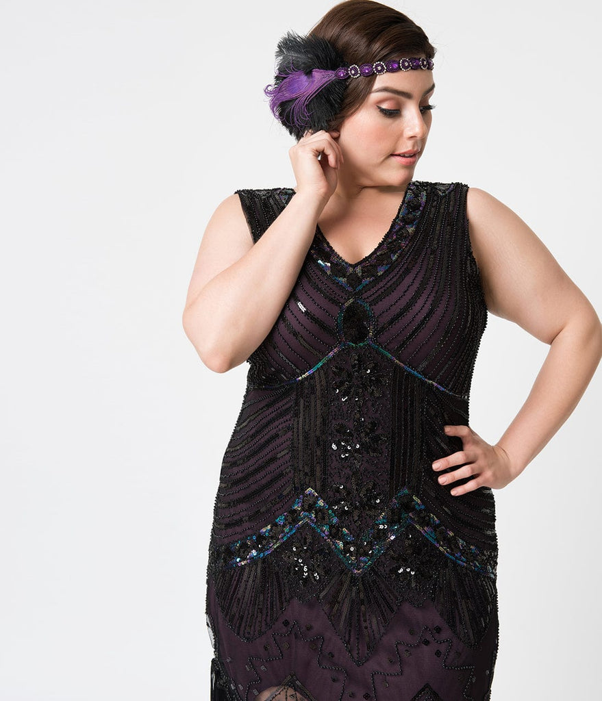 plus size purple sequin dress