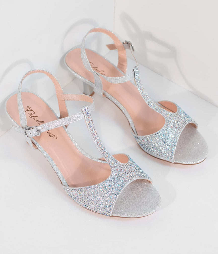 silver peep toe kitten heels