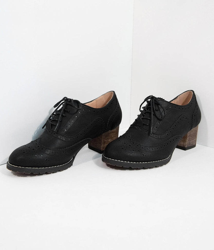 black oxford heels