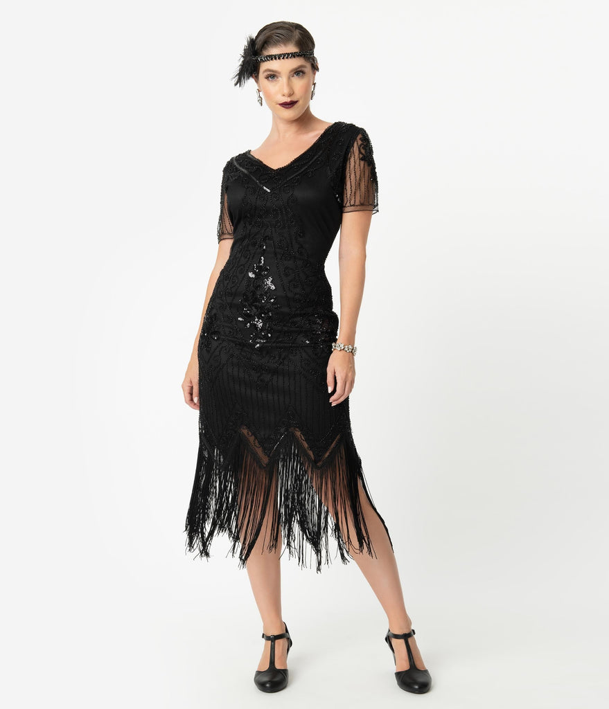 short sleeve flapper dress