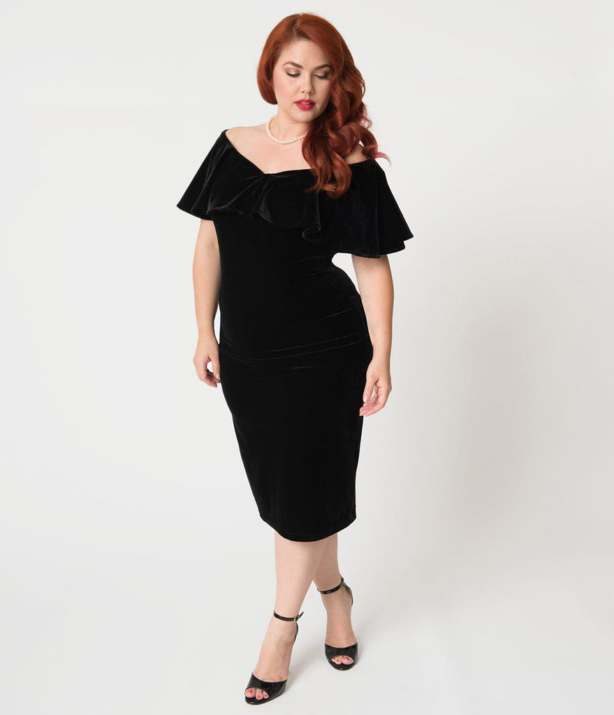 Unique Vintage Plus Size Black Velvet 