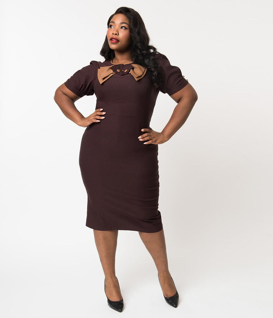 Brown Plus Size Dress Outlet, 52% OFF ...