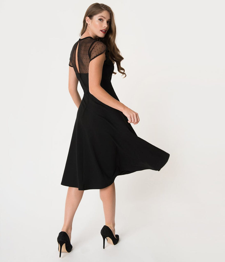black swiss dot dress