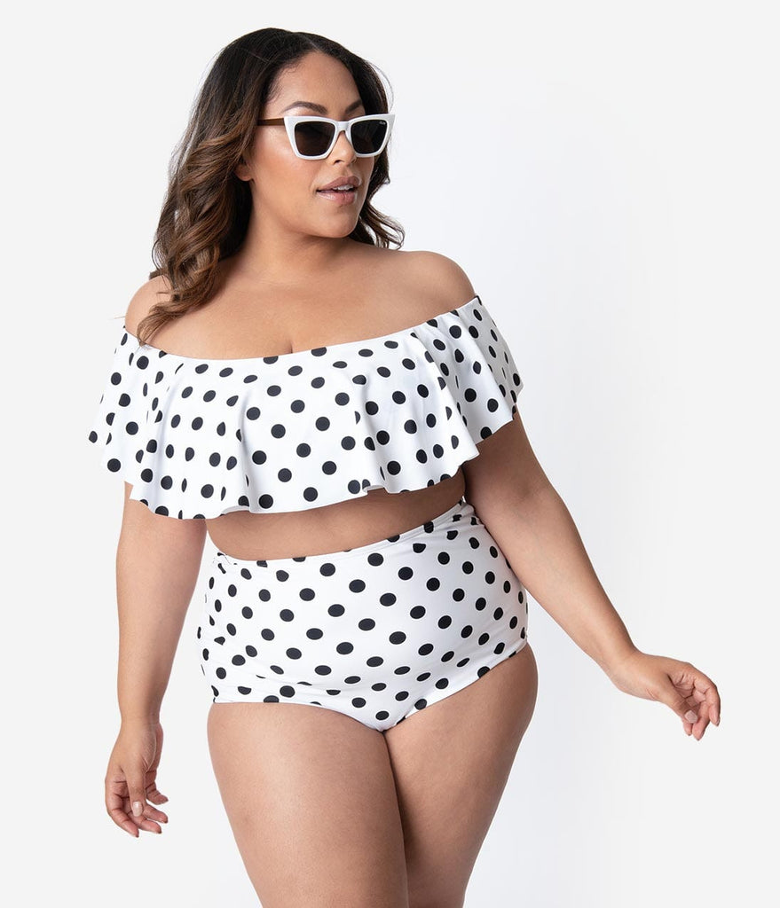 plus size ruffle swim top