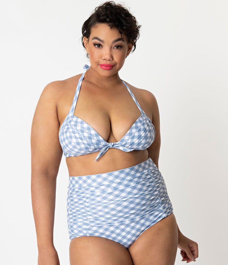 plus size gingham swimsuit