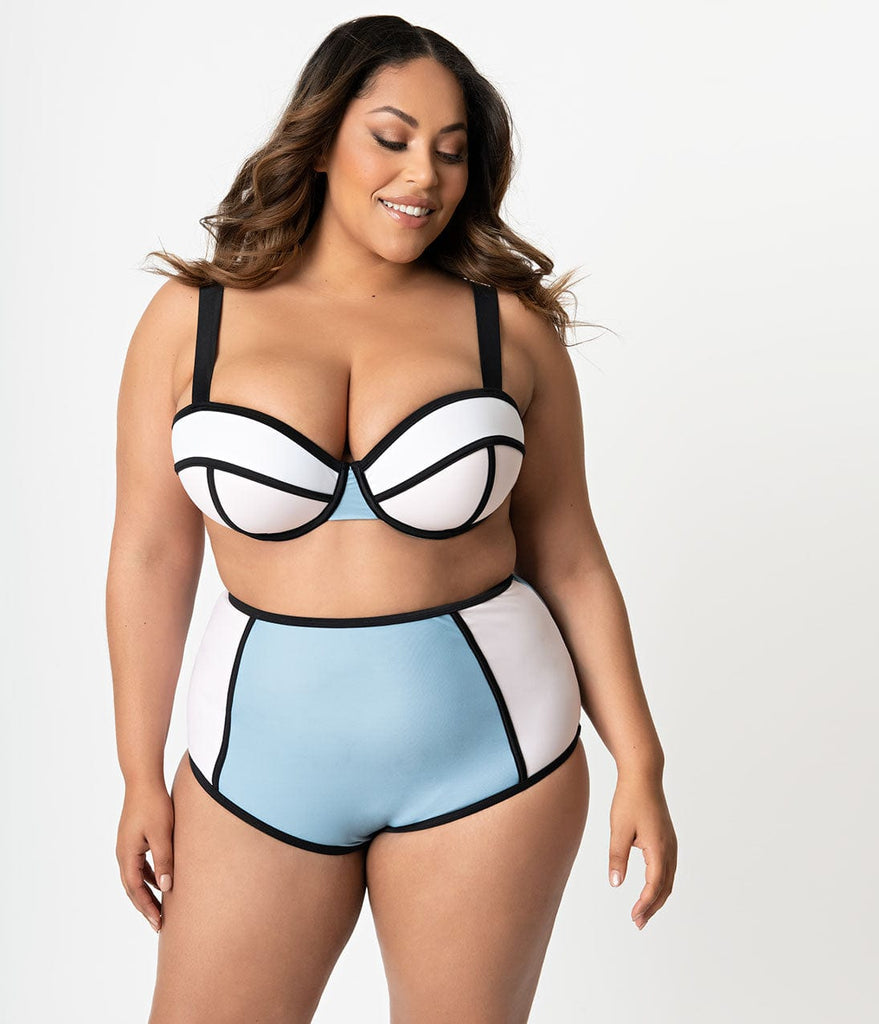 high waisted plus size swim bottoms