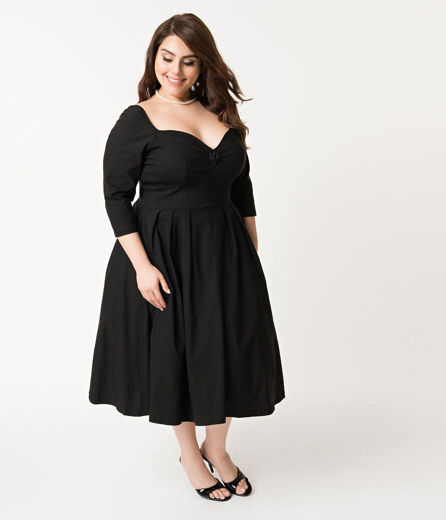 1950s style black dress