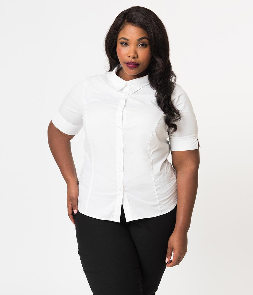 plus size white dress blouse