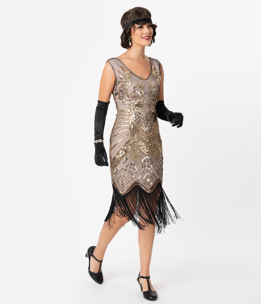 champagne gatsby dress