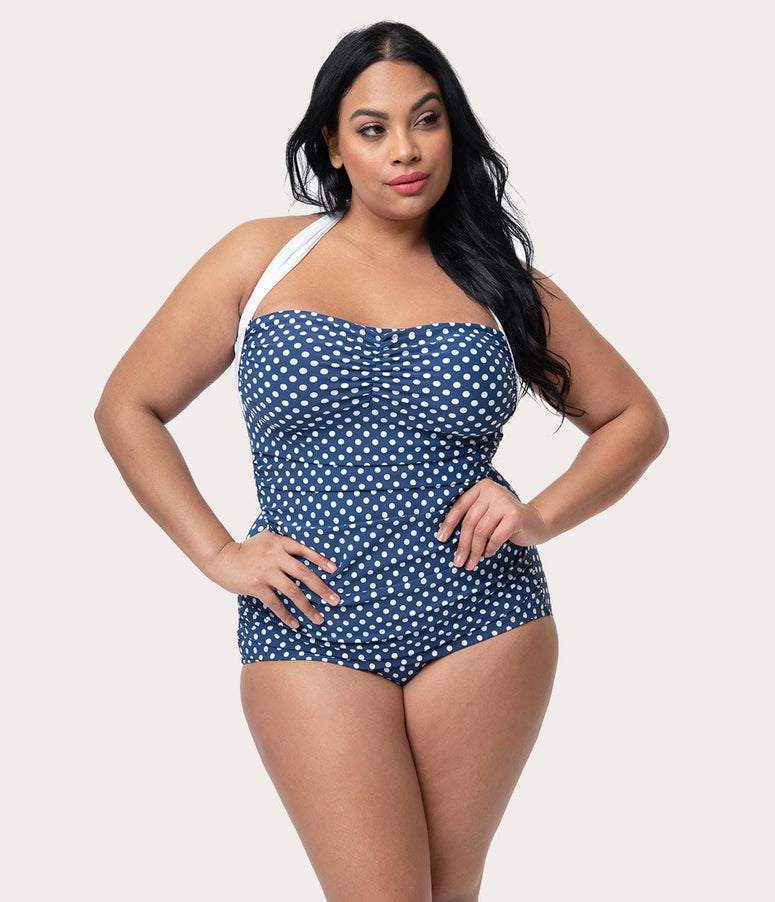 red white and blue plus size bathing suit