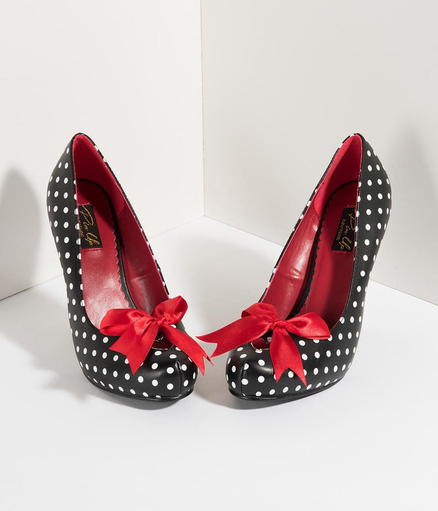 red white polka dot shoes