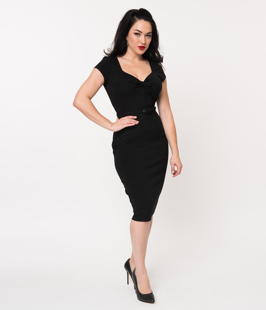 1950s black cocktail dress