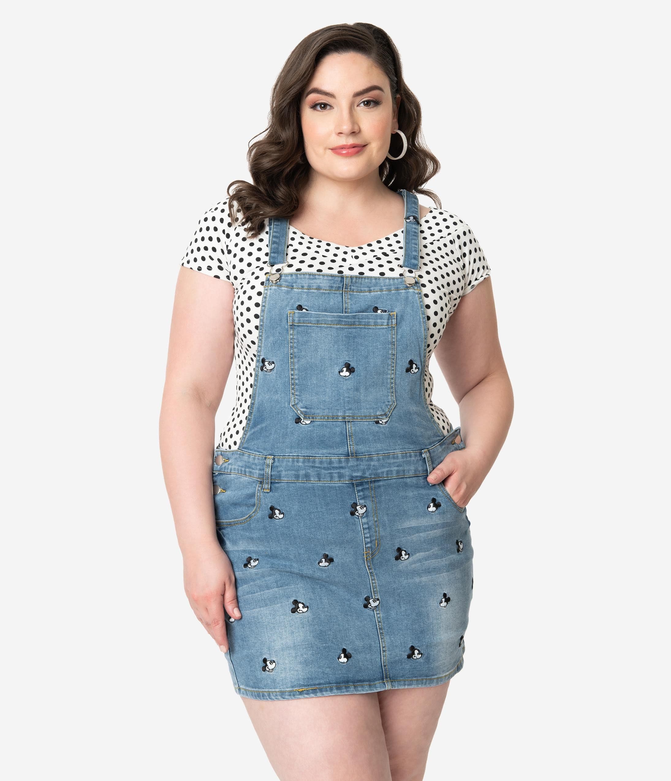 plus denim overall dress