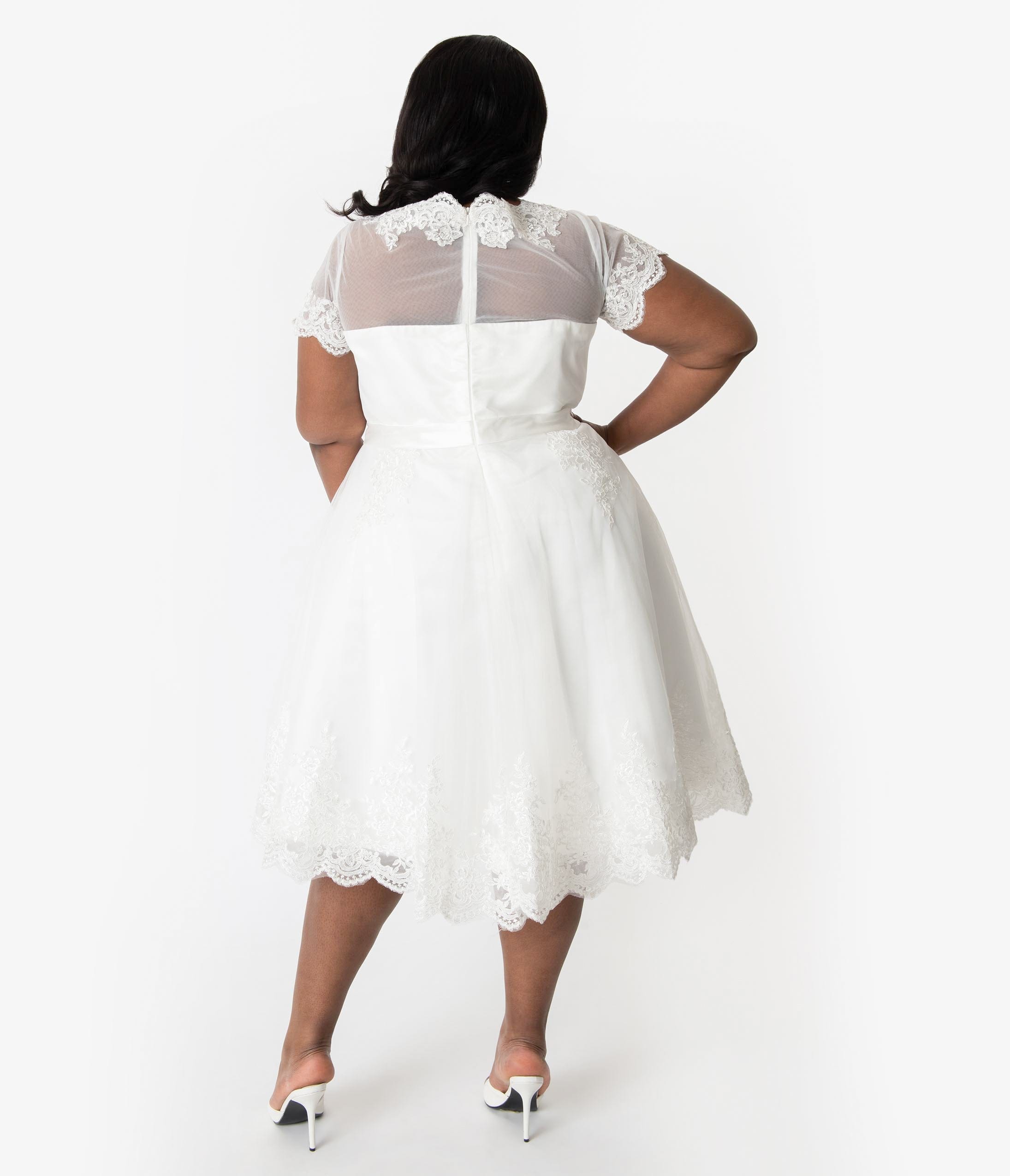 all white plus size dress