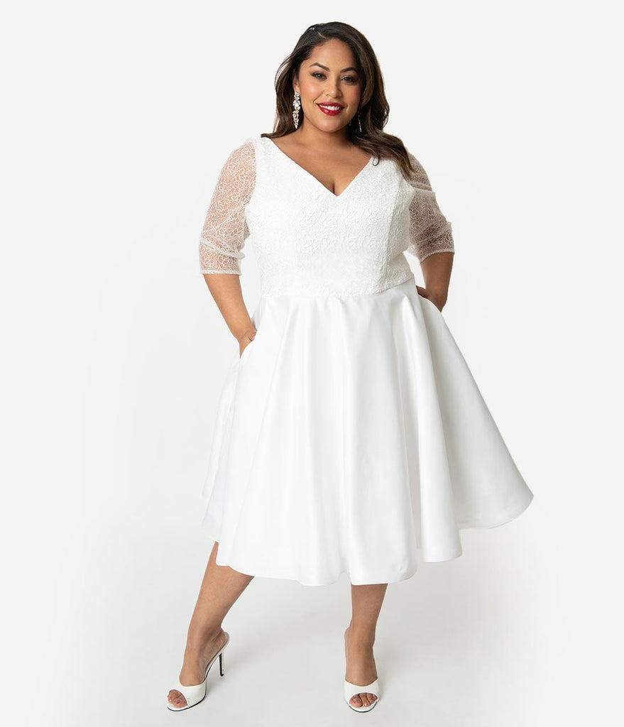 cheap plus size white dresses