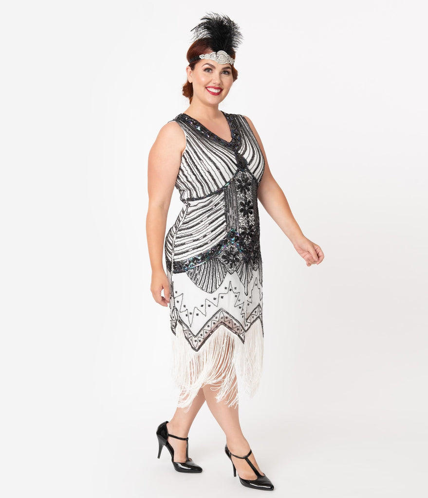 plus size white fringe dress