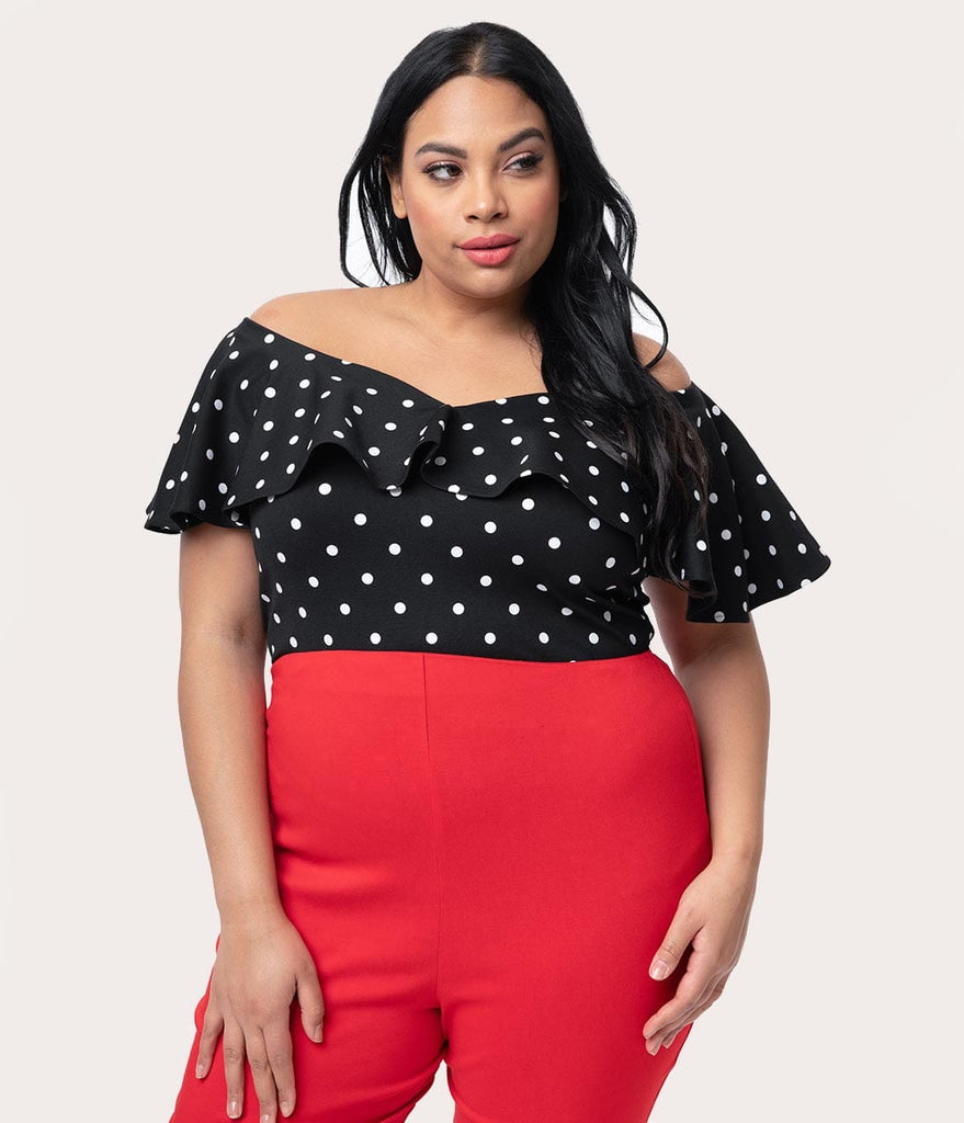 red and white polka dot skirt plus size