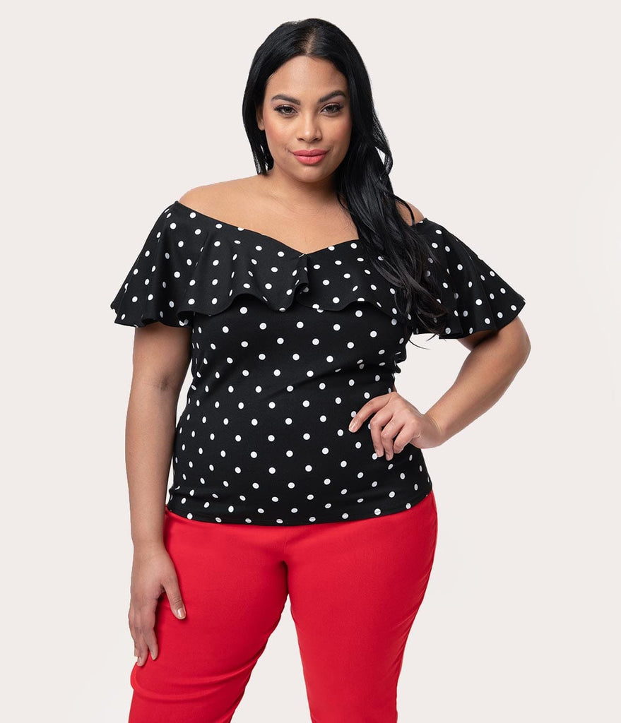 plus size red off the shoulder top