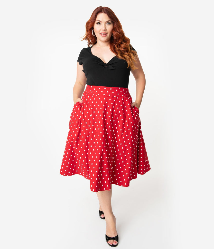 plus size red polka dot dress