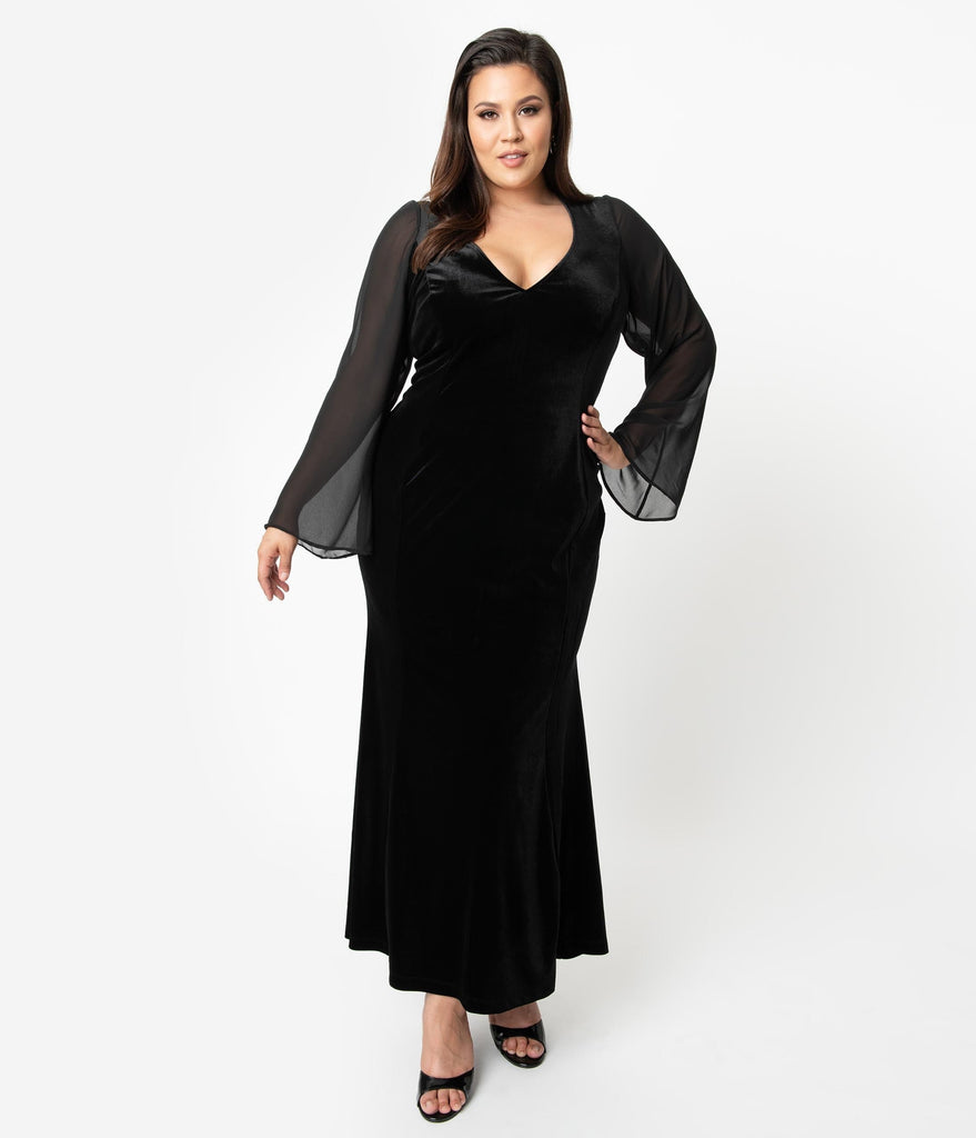 sheer long sleeve dress plus size