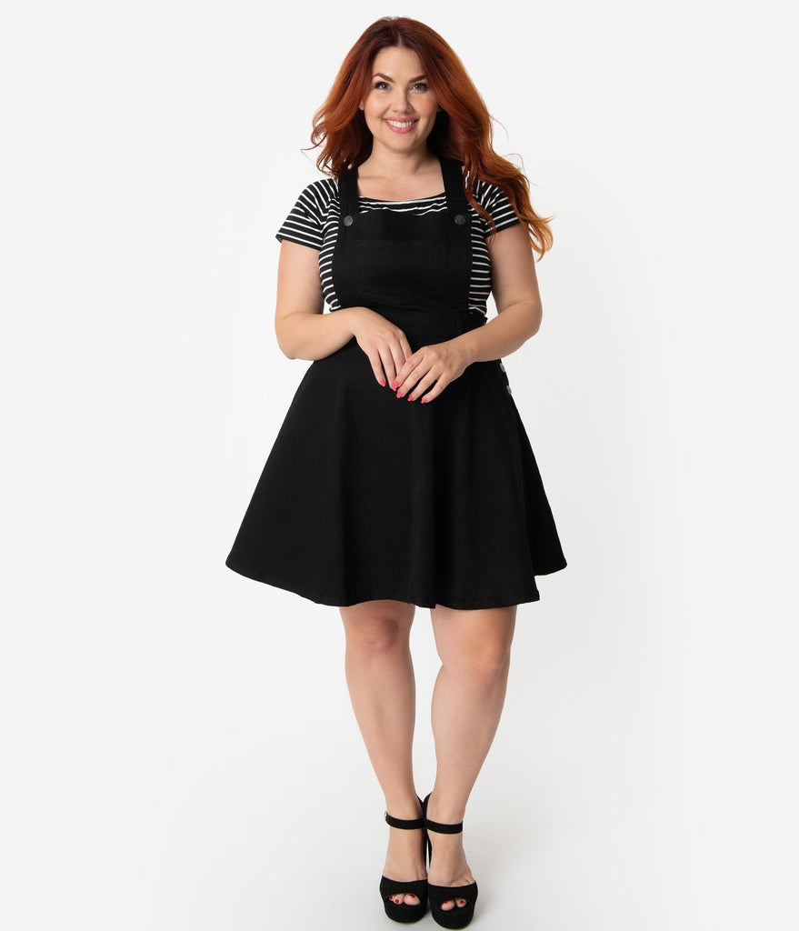black overall skirt plus size
