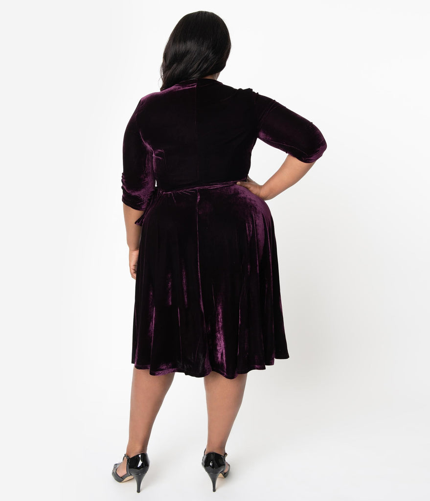 eggplant velvet dress