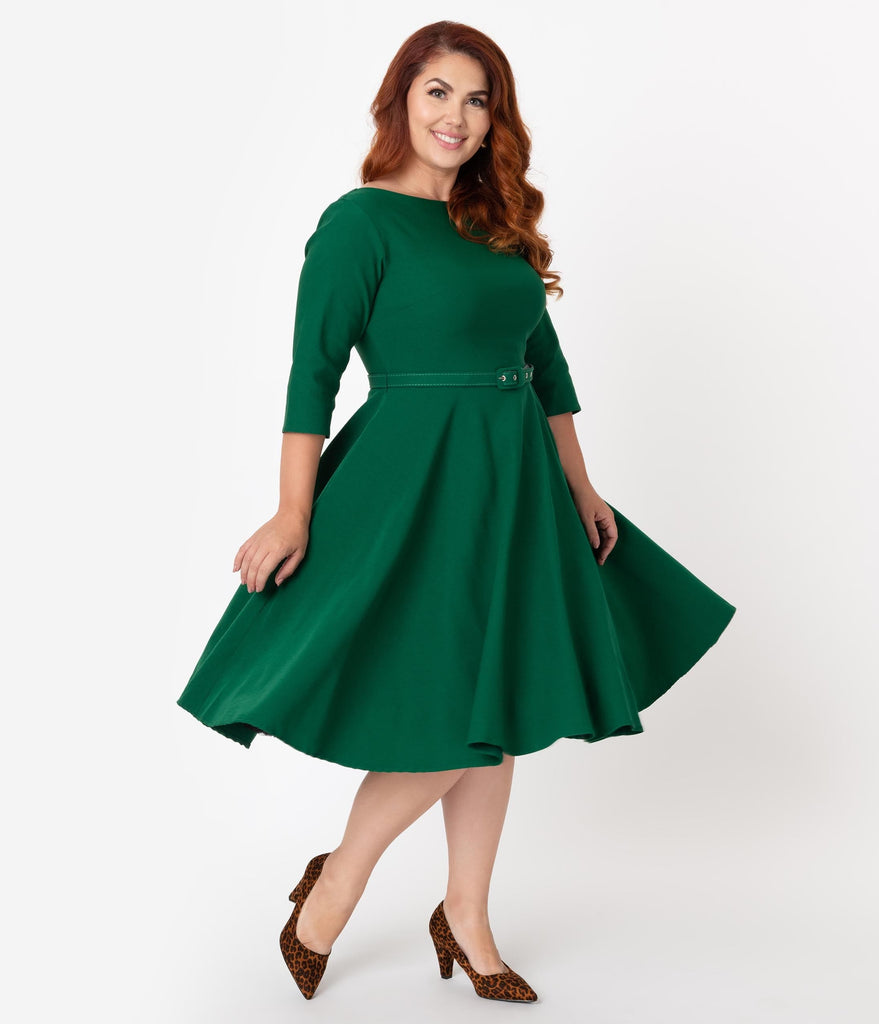 emerald green vintage style dress