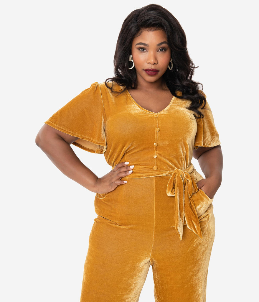 jumpsuit mustard color