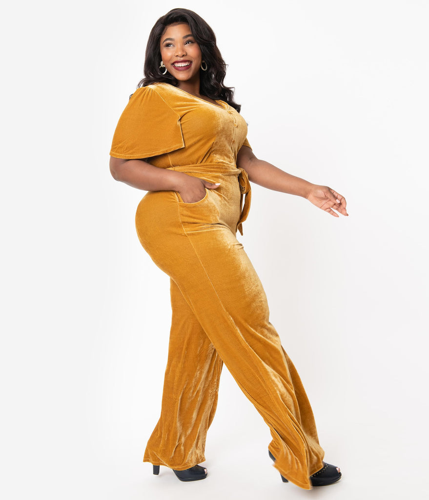 yellow plus size jumpsuit