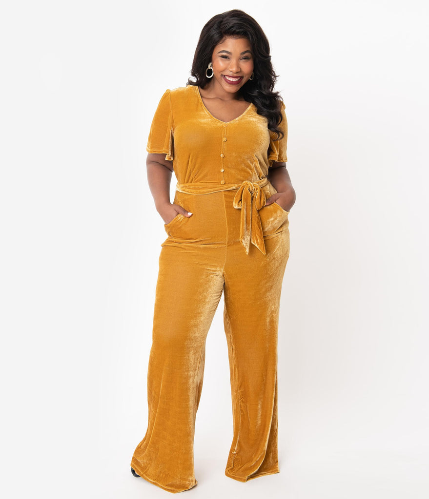 mustard colored jumpsuit