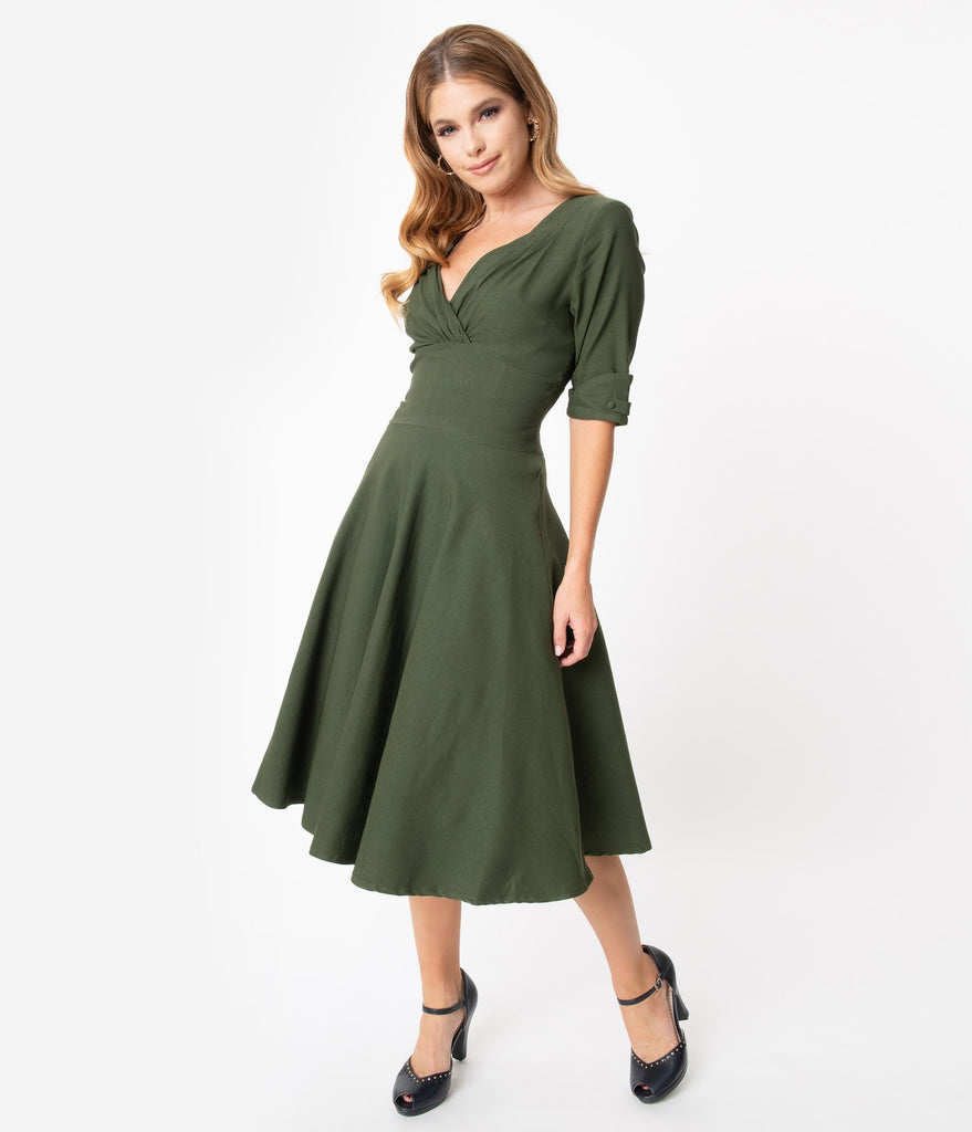 green vintage dress