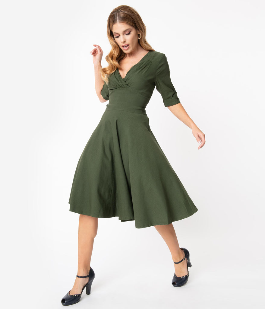 khaki green formal dress