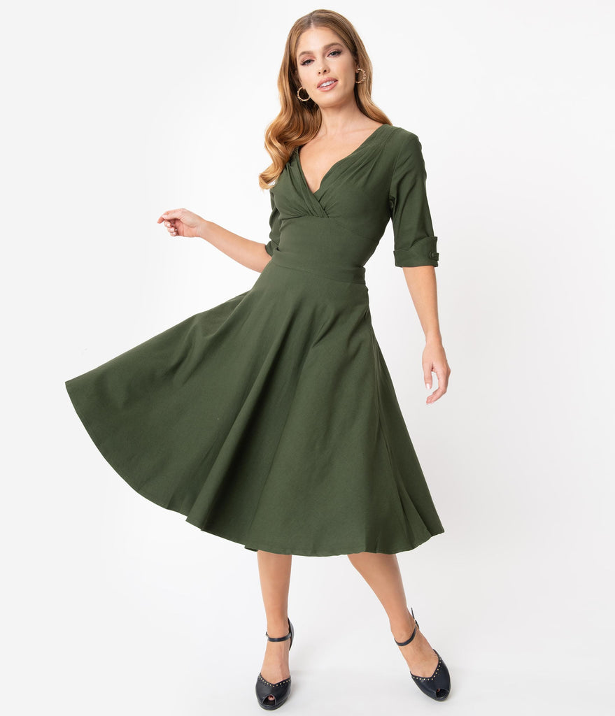 green dress with sleeves