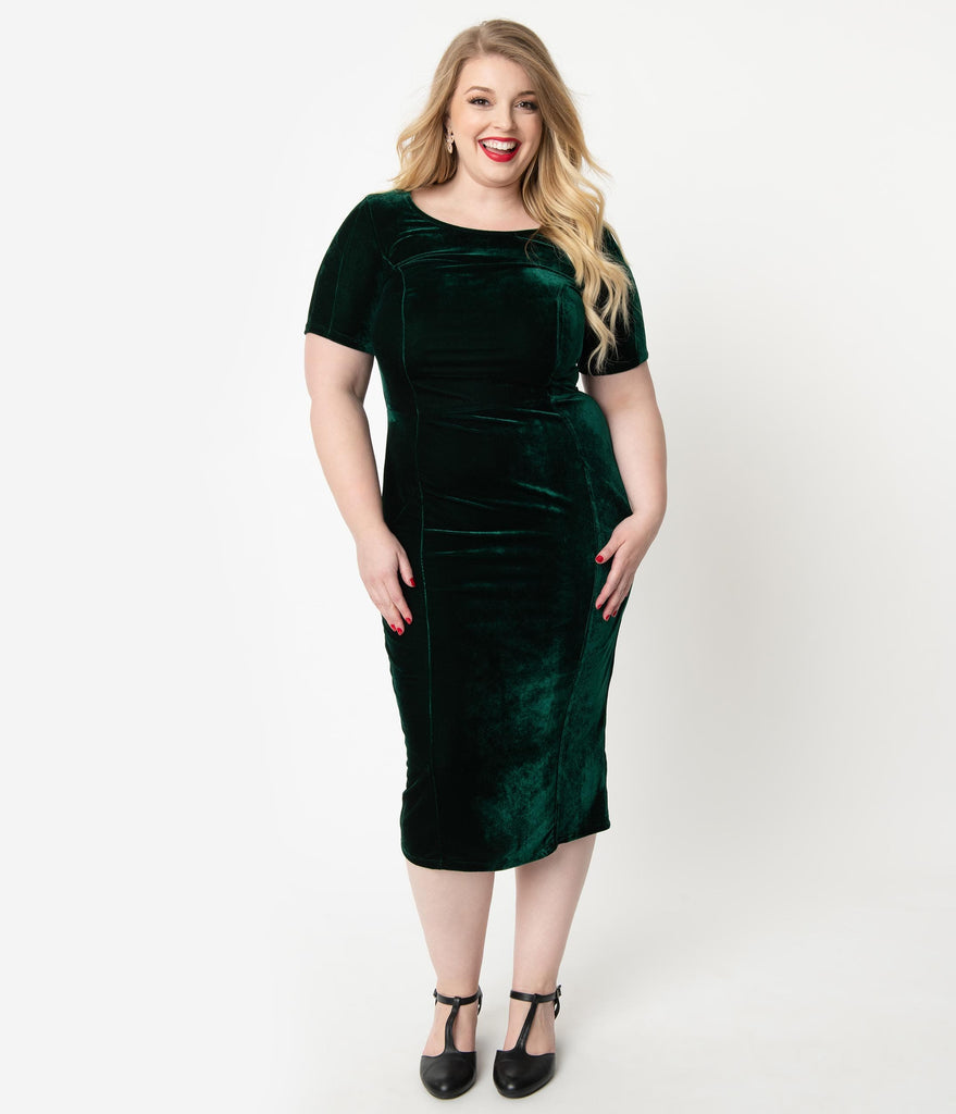 plus size green velvet