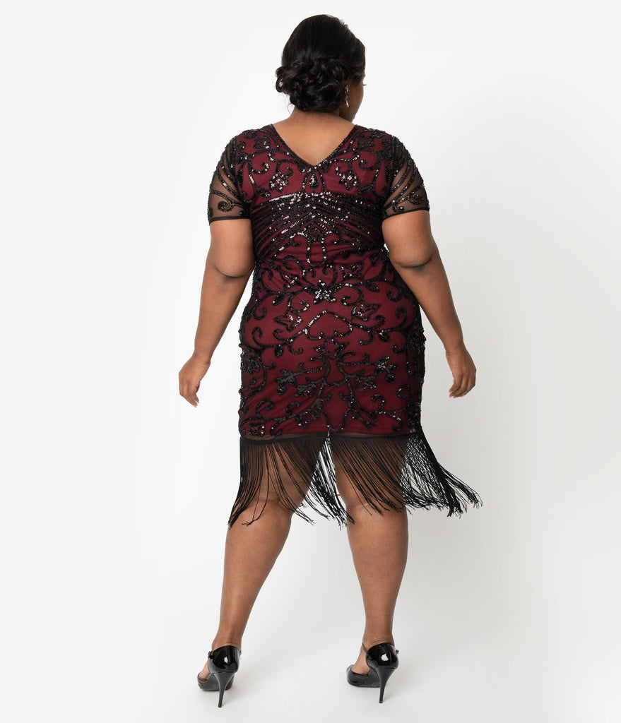 red flapper dress plus size