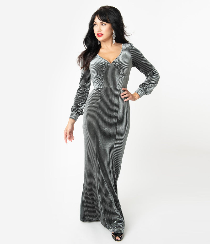 long gray maxi dress