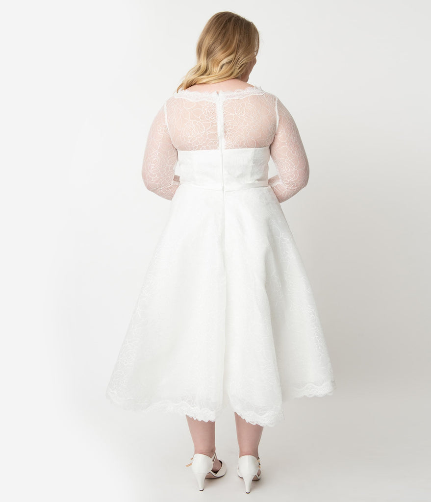 plus size white vintage dress