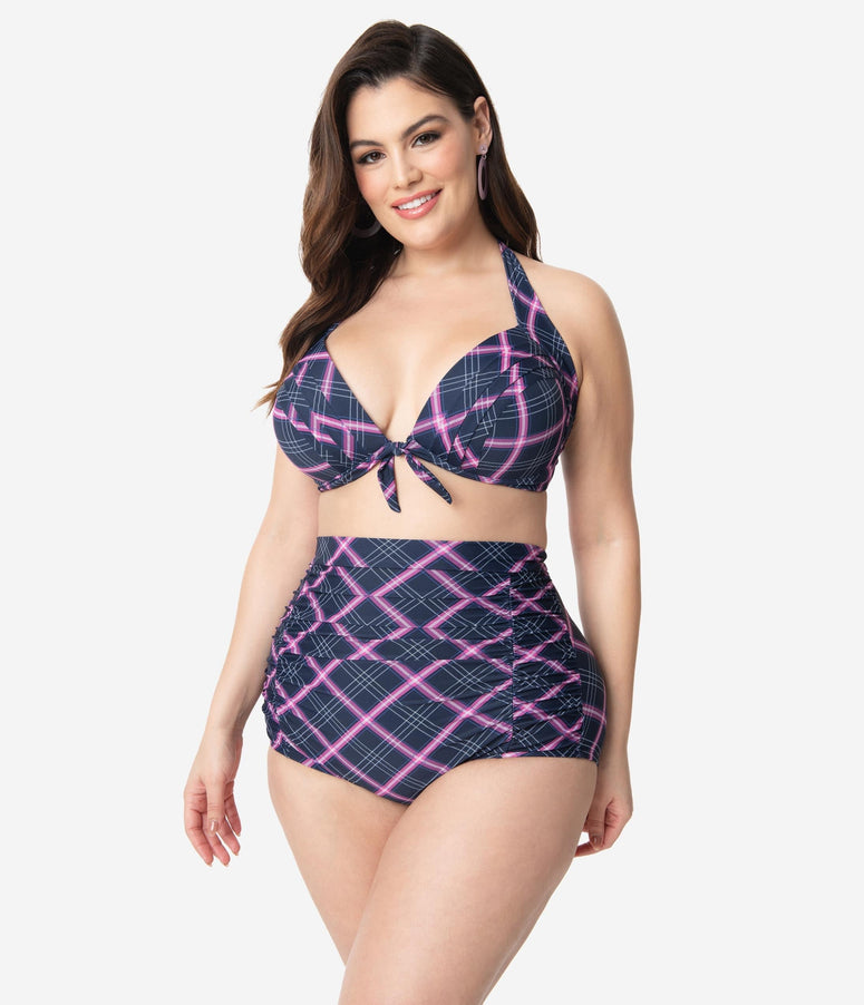 pink plus size bathing suit