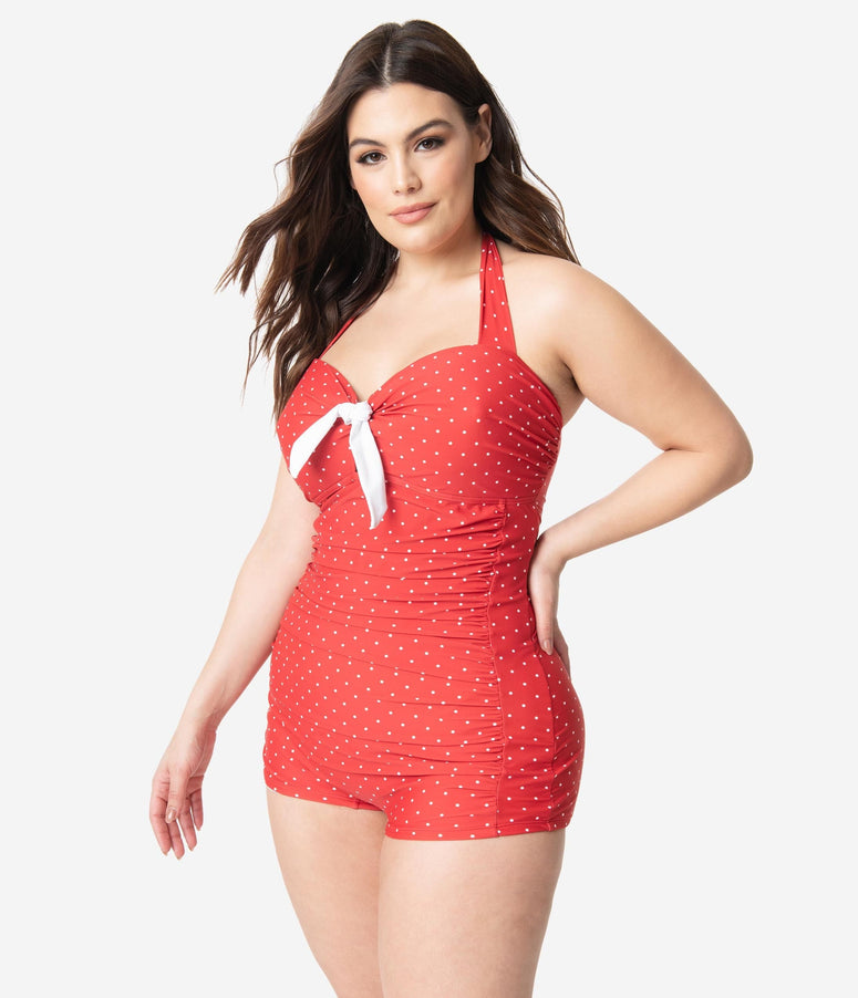 red white and blue plus size bathing suit