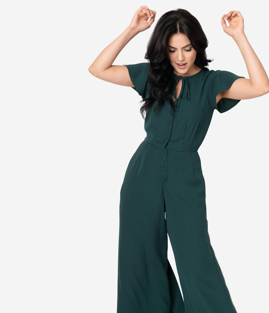 womens emerald green jumpsuit